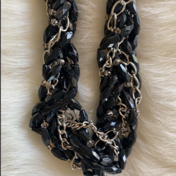 Silver& Black Bead Rope Necklace - Picture 3 of 4